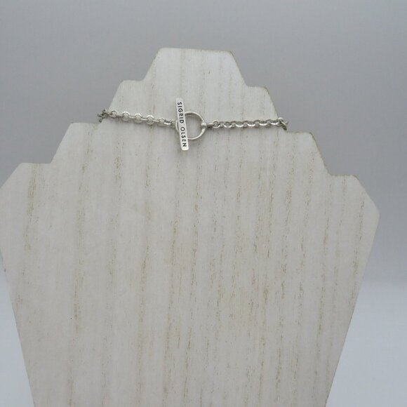 Sigrid Olsen Necklace Polished Tigers Eye Beads 20" Silver Tone Teardrop Pendant - Picture 3 of 5